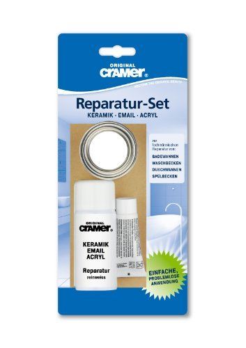 Cramer Reparatur Keramik-Email-Acryl Reparatur-Set Farbe Pergamon 2K-Spachtelmasse