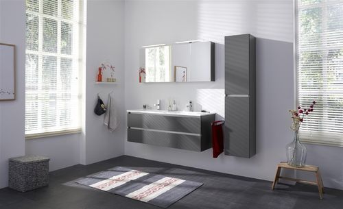 Thebalux Typ1 Badezimmer-Möbel 141cm Spiegel/Schrank/Waschtisch/Farbe wählbar