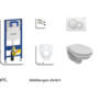 Markenset Wand-WC mit Geberit Spülkasten, WC Sitz und Geberit Sigma Bedienplatte weiß
